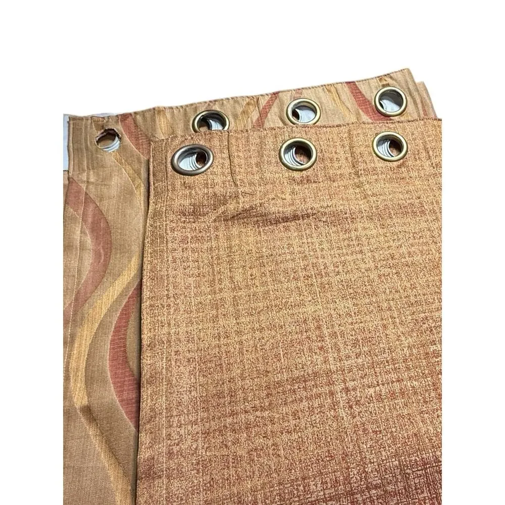 Set of 4 Orange Curtains Panels Drapes 88 Long 2 Styles Grommets Damaged